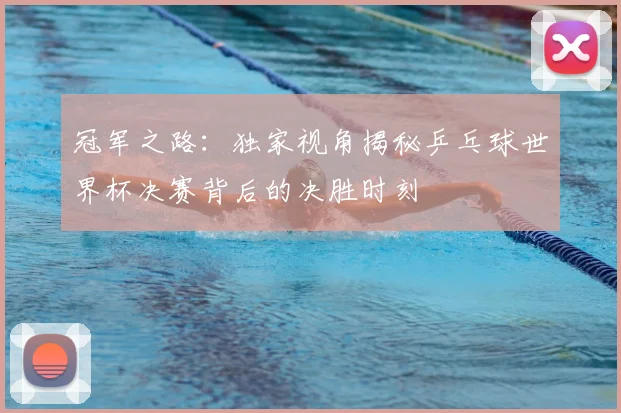 冠军之路：独家视角揭秘乒乓球世界杯决赛背后的决胜时刻